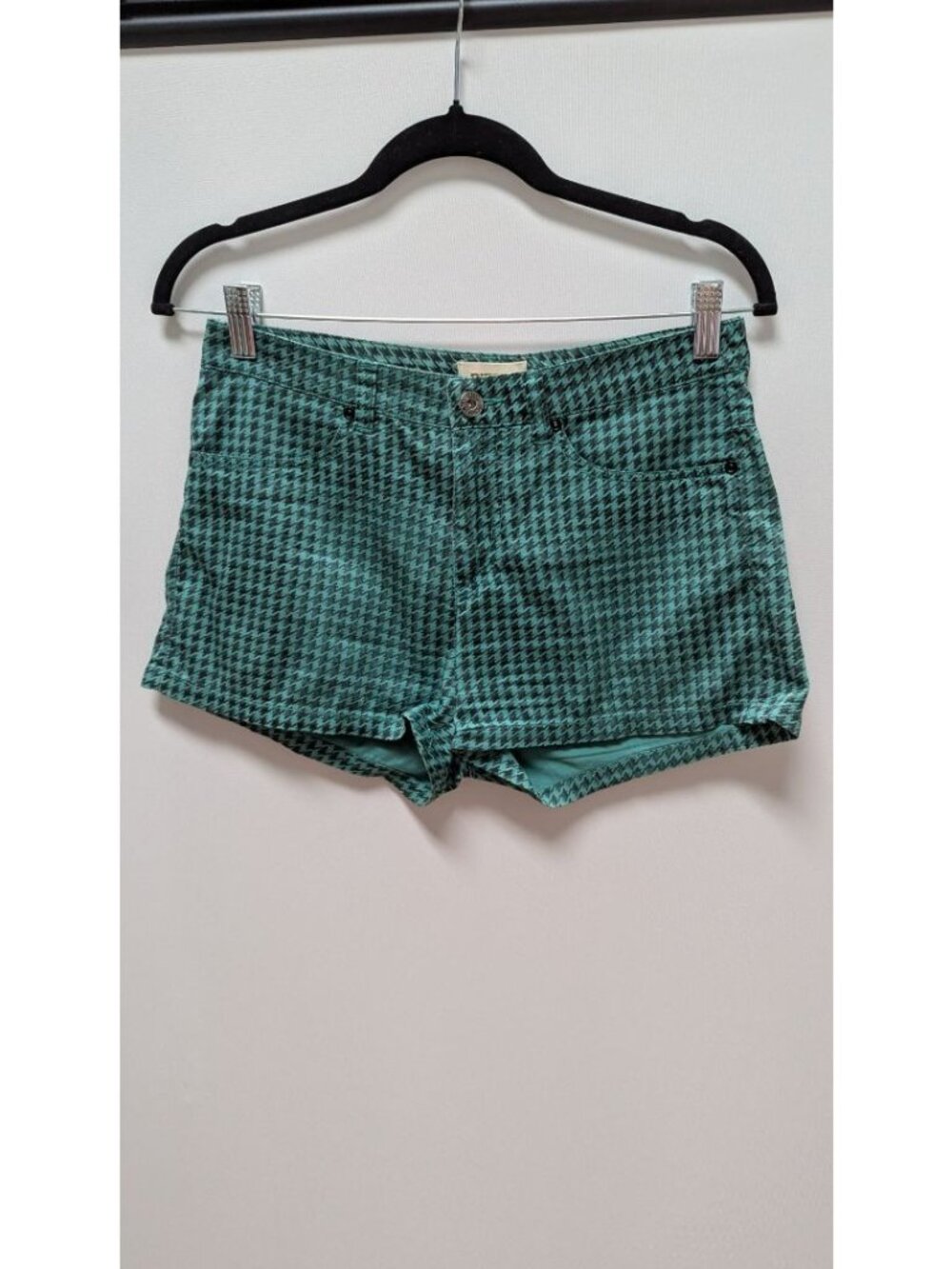 DIESEL Teal/Black Houndstooth Casual Shorts